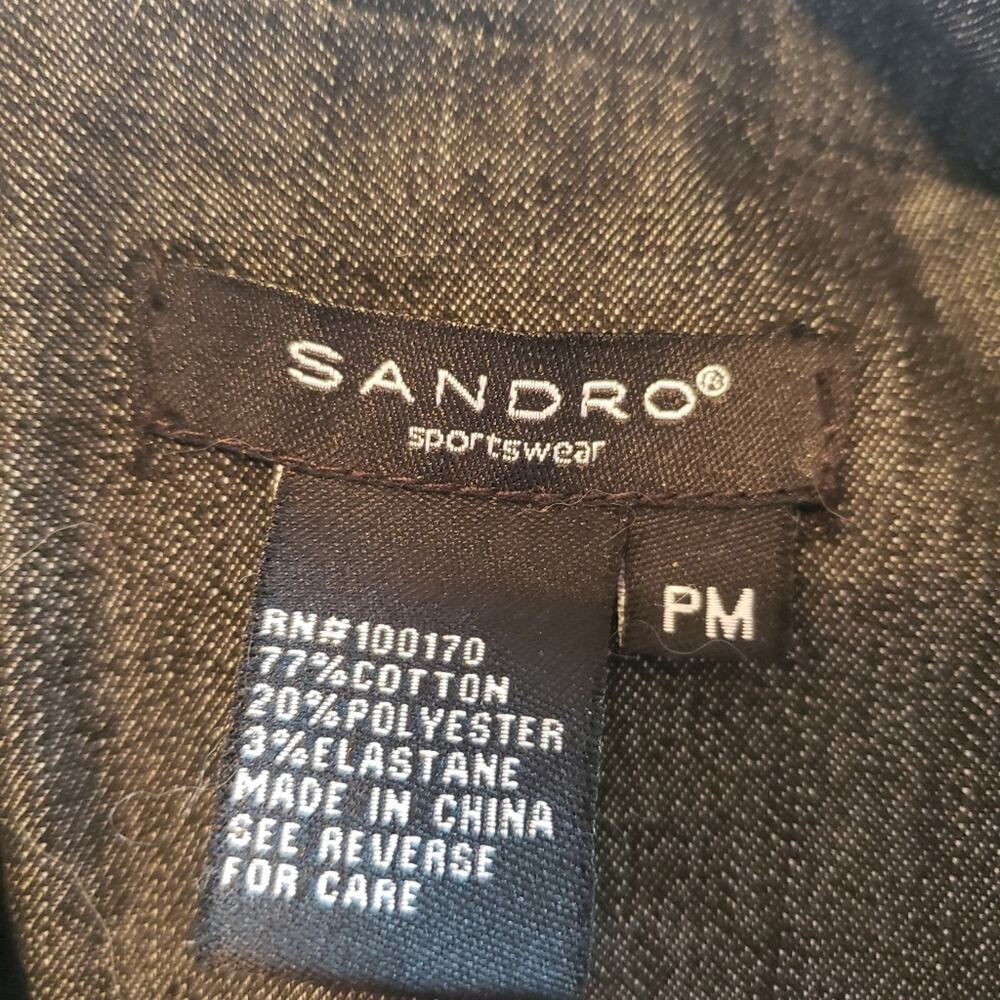SANDRO SPORTSWEAR BLACK BUTTON DOWN BLAZER SIZE PM - Picture 4 of 5